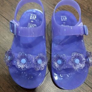 GAP Kids floral purple sandals.